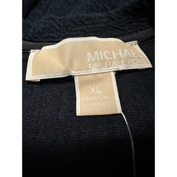 Michael Michael Kors Womens Textured Knit Dress XL Drop Waist Career Navy Blue - Picture 11 of 12